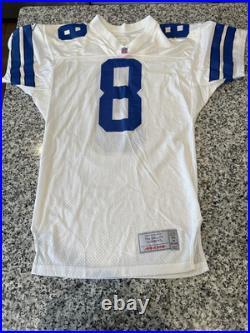 Vintage Dallas Cowboys Apex One Troy Aikman Game Cut Jersey Locker Room M USA NF Vintage Dallas Cowboys Apex One Troy Aikman Game Cut Jersey Locker Room M USA NF