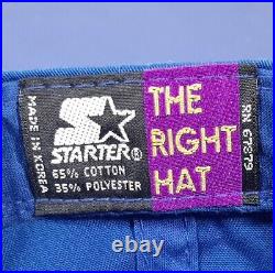 Vintage Dallas Cowboys Arched Block Spell Out NFL Blue Starter Snapback Hat Cap