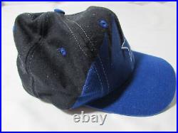 Vintage Dallas Cowboys Black Blue Shark Tooth 90s Logo Athletic Fitted Hat 6 7/8