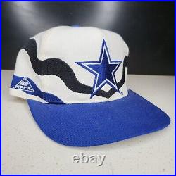 Vintage Dallas Cowboys Black Blue Waives Apex One Embroided Snapback Hat Cap