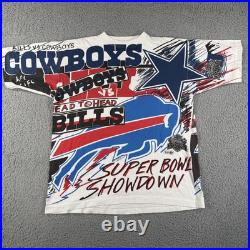 Vintage Dallas Cowboys Buffalo Bills Shirt Mens XL Magic Johnson Super Bowl 90s