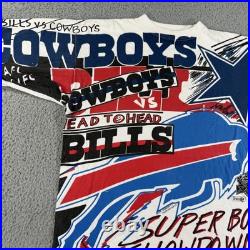 Vintage Dallas Cowboys Buffalo Bills Shirt Mens XL Magic Johnson Super Bowl 90s