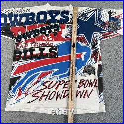 Vintage Dallas Cowboys Buffalo Bills Shirt Mens XL Magic Johnson Super Bowl 90s