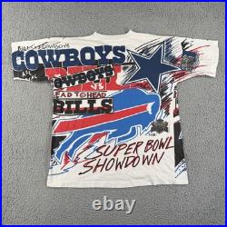 Vintage Dallas Cowboys Buffalo Bills Shirt Mens XL Magic Johnson Super Bowl 90s