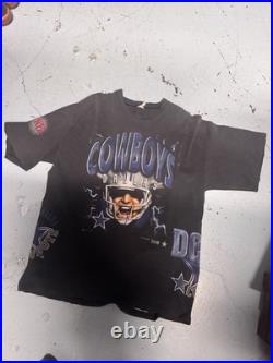 Vintage Dallas Cowboys Bulletin Athletic/Canada All Over Print T-Shirt Rare