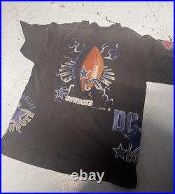 Vintage Dallas Cowboys Bulletin Athletic/Canada All Over Print T-Shirt Rare