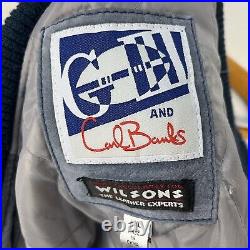 Vintage Dallas Cowboys Carl Banks Giii Wilsons Suede Leather Varsity Jacket XXL