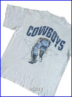 Vintage Dallas Cowboys Double-side 90s T-shirt NFL Football Nutmegs size XL