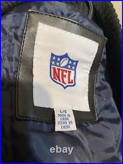 Vintage Dallas Cowboys G III NFL FAUX LEATHER Zip Up Jacket Size Large Men's