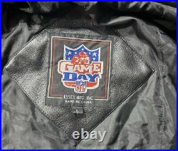 Vintage Dallas Cowboys Game Day Leather Zip Up Gameday Jacket Mens Size L Used