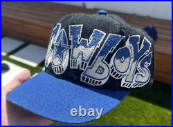 Vintage Dallas Cowboys Graffiti Hat Drew Pearson NFL SnapBack Black
