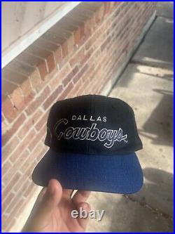 Vintage Dallas Cowboys Hat Cap Script SnapBack Sports Specialties NFL