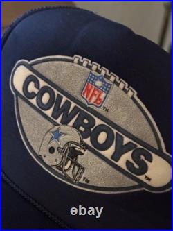 Vintage Dallas Cowboys Hat Cap Snap Back Blue NFL Football Trucker Mesh Mens 80s