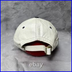 Vintage Dallas Cowboys Hat Cap White Leather Logo Athletic Strap Back NFL