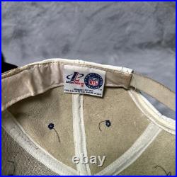 Vintage Dallas Cowboys Hat Cap White Leather Logo Athletic Strap Back NFL