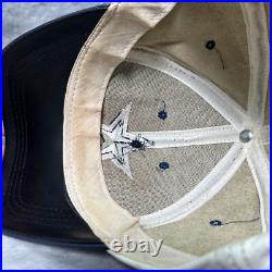 Vintage Dallas Cowboys Hat Cap White Leather Logo Athletic Strap Back NFL
