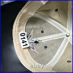 Vintage Dallas Cowboys Hat Cap White Leather Logo Athletic Strap Back NFL