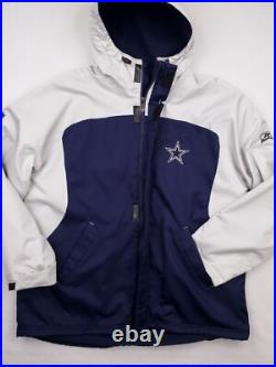 Vintage Dallas Cowboys Jacket Mens Extra Large Blue Gray Reebok Fleece Line Coat