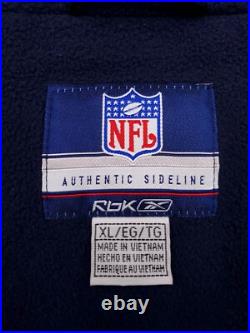 Vintage Dallas Cowboys Jacket Mens Extra Large Blue Gray Reebok Fleece Line Coat