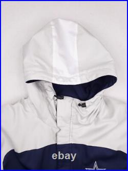 Vintage Dallas Cowboys Jacket Mens Extra Large Blue Gray Reebok Fleece Line Coat
