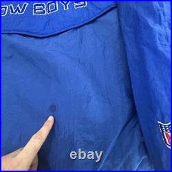 Vintage Dallas Cowboys Jacket Mens Large Blue Gray NFL Football Pullover 90s