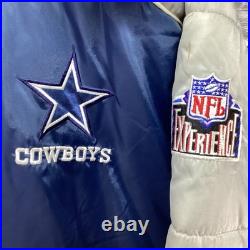 Vintage Dallas Cowboys Jacket Mens Large Blue Pro Player Puffer NFL Football 90s