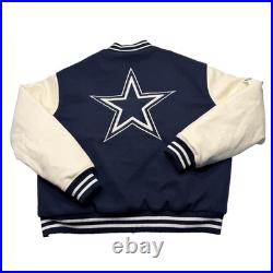Vintage Dallas Cowboys Jacket Mens Large Blue TEAM ISSUED NFL Varsity Bomber 80s