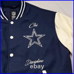 Vintage Dallas Cowboys Jacket Mens Large Blue TEAM ISSUED NFL Varsity Bomber 80s