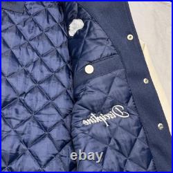 Vintage Dallas Cowboys Jacket Mens Large Blue TEAM ISSUED NFL Varsity Bomber 80s