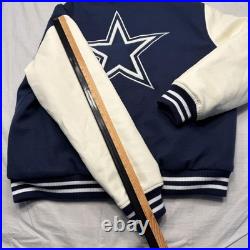 Vintage Dallas Cowboys Jacket Mens Large Blue TEAM ISSUED NFL Varsity Bomber 80s