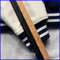 Vintage Dallas Cowboys Jacket Mens Large Blue TEAM ISSUED NFL Varsity Bomber 80s