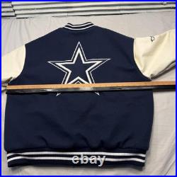 Vintage Dallas Cowboys Jacket Mens Large Blue TEAM ISSUED NFL Varsity Bomber 80s