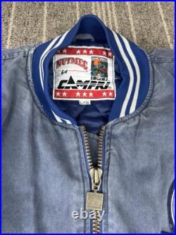 Vintage Dallas Cowboys Jacket Mens Large Blue Washed Troy Aikman #8 Nutmeg 90s