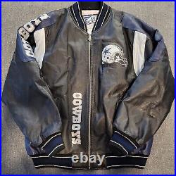 Vintage Dallas Cowboys Jacket Mens Large G-III & Carl Banks Leather Bomber NFL
