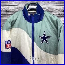 Vintage Dallas Cowboys Jacket Mens Medium Blue Apex One Puffer NFL Pro Line 90s
