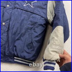Vintage Dallas Cowboys Jacket Mens Medium Blue NFL Football Nutmeg Bomber 90s