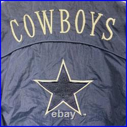 Vintage Dallas Cowboys Jacket Mens Medium Blue NFL Football Nutmeg Bomber 90s