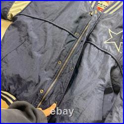 Vintage Dallas Cowboys Jacket Mens Medium Blue NFL Football Nutmeg Bomber 90s
