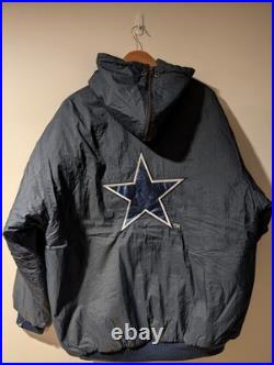 Vintage Dallas Cowboys Jacket Mens Medium NFL Gameday Puffer Coat Full Zip