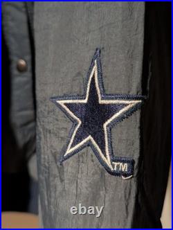 Vintage Dallas Cowboys Jacket Mens Medium NFL Gameday Puffer Coat Full Zip