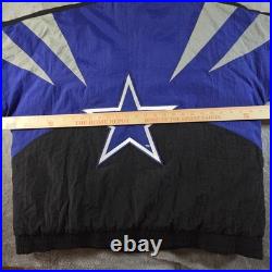 Vintage Dallas Cowboys Jacket Mens XL Blue Black NFL Football Puffer 90s read Vintage Dallas Cowboys Jacket Mens XL Blue Black NFL Football Puffer 90s read
