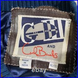 Vintage Dallas Cowboys Jacket Mens XL Blue Brown NFL Football Letterman Wool G-3