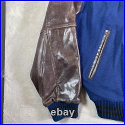 Vintage Dallas Cowboys Jacket Mens XL Blue Brown NFL Football Letterman Wool G-3