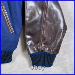 Vintage Dallas Cowboys Jacket Mens XL Blue Brown NFL Football Letterman Wool G-3