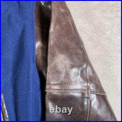 Vintage Dallas Cowboys Jacket Mens XL Blue Brown NFL Football Letterman Wool G-3