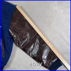 Vintage Dallas Cowboys Jacket Mens XL Blue Brown NFL Football Letterman Wool G-3