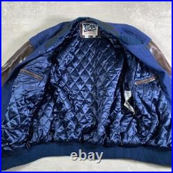 Vintage Dallas Cowboys Jacket Mens XL Blue Brown NFL Football Letterman Wool G-3