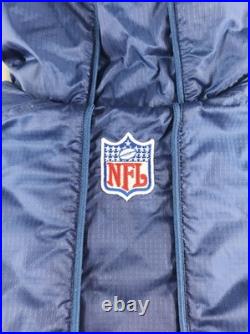 Vintage Dallas Cowboys Jacket Mens XL Blue NFL Football Hooded Quilted Nike
