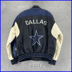 Vintage Dallas Cowboys Jacket Mens XL Leather NFL Football Varsity 90s