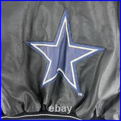 Vintage Dallas Cowboys Jacket Mens XL Leather NFL Football Varsity 90s